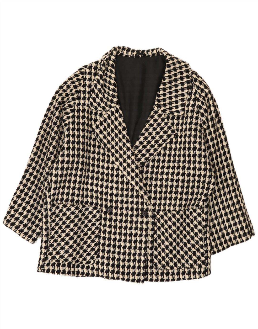 VINTAGE Damen-Blazer in Übergröße, Gr. 20 2XL, schwarzer Hahnentrittmuster