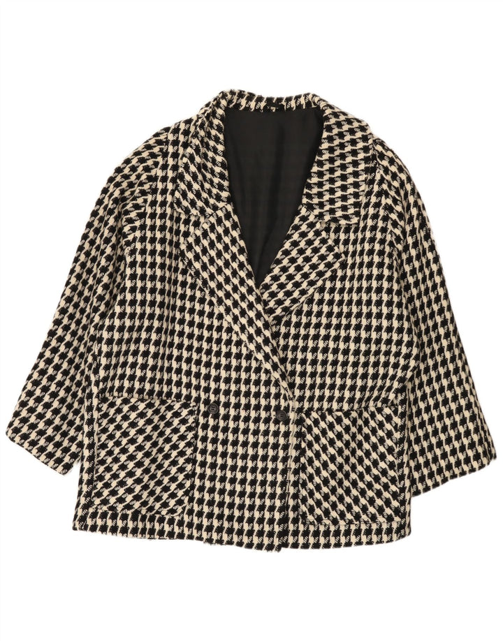 VINTAGE Damen-Blazer in Übergröße, Gr. 20 2XL, schwarzer Hahnentrittmuster