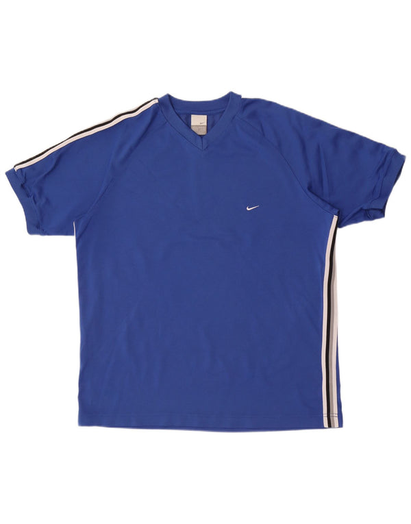 Nike Herren T-Shirt Top UK 45/47 XL Blaue Baumwolle
