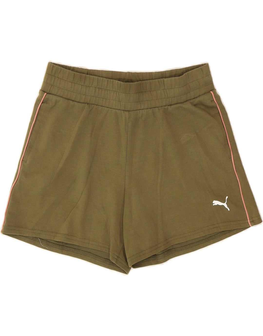 PUMA Womens Graphic Sport Shorts UK 14 Medium  Khaki Vintage Puma and Second-Hand Puma from Messina Hembry 