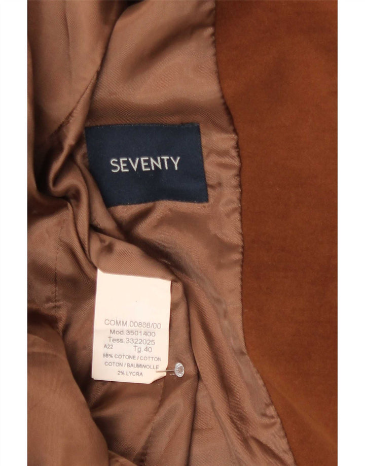Seventy Damen-Blazer mit 2 Knöpfen, IT 40, kleine braune Baumwolle