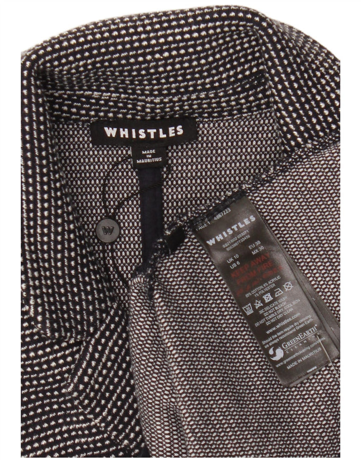 WHISTLES Damen-Blazer mit 2 Knöpfen, Gr. 10, Größe S, schwarz, gestreift, Baumwolle