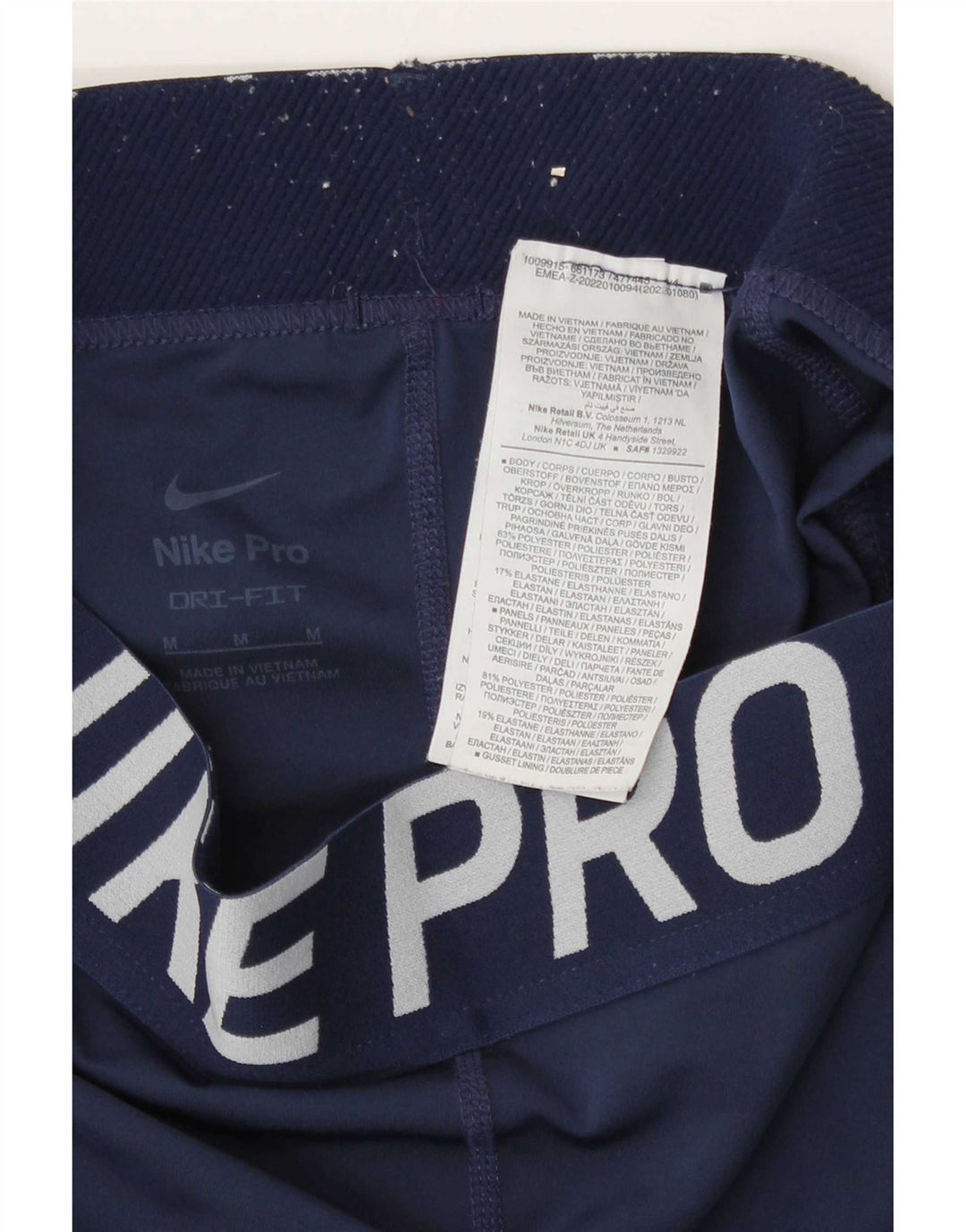 Nike Damen Dri Fit Graphic Leggings UK 12 Medium Marineblau Polyester