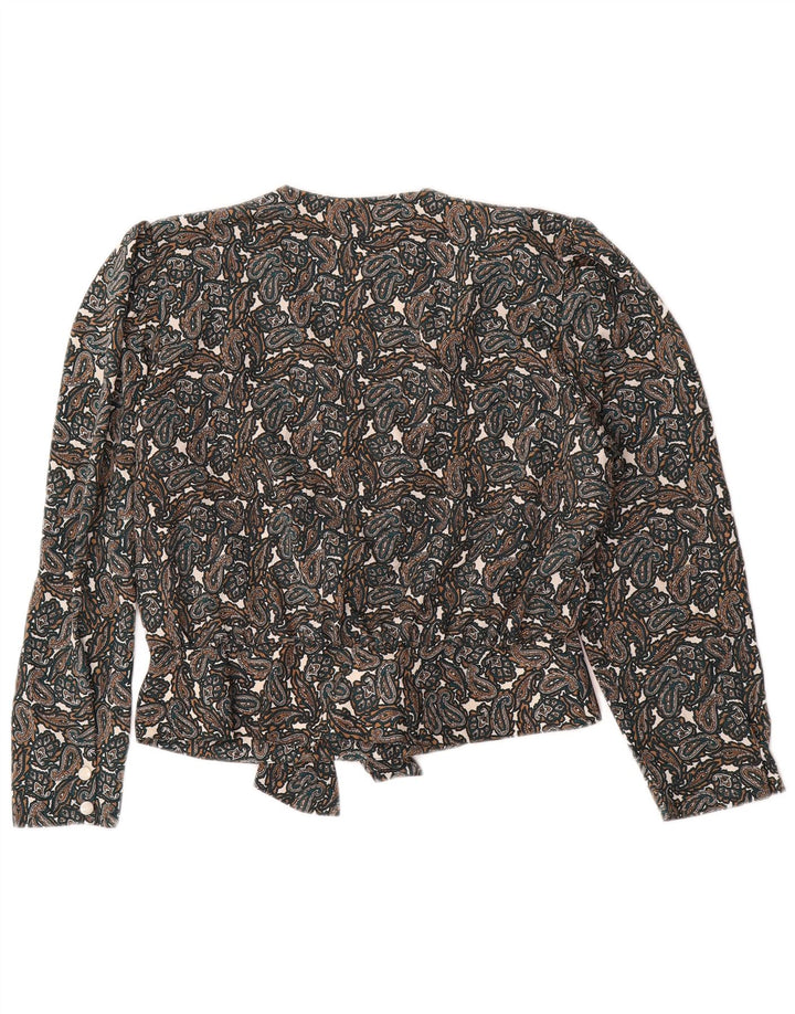 DIANA BENTALLS Damen Hemdbluse IT 46 Großes braunes Paisley-Polyester