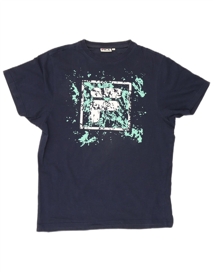 Fila Herren Grafik T-Shirt Top XS Marineblau