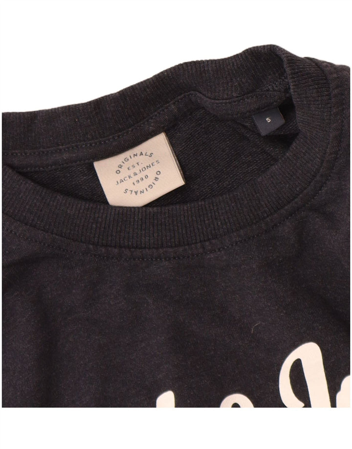 Jack & Jones Herren-Sweatshirt mit Grafik, Größe S, marineblau, Baumwolle