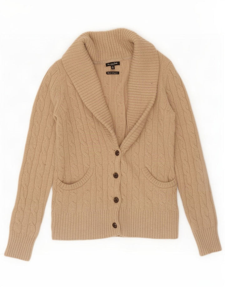 Massimo Dutti Damen Strickjacke UK 12 Mittelbraune Wolle