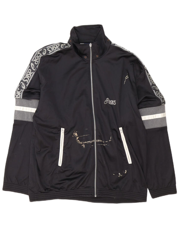Asics Herren-Trainingsanzug mit grafischem Oberteil, IT 54 XL, Schwarz, Farbblock