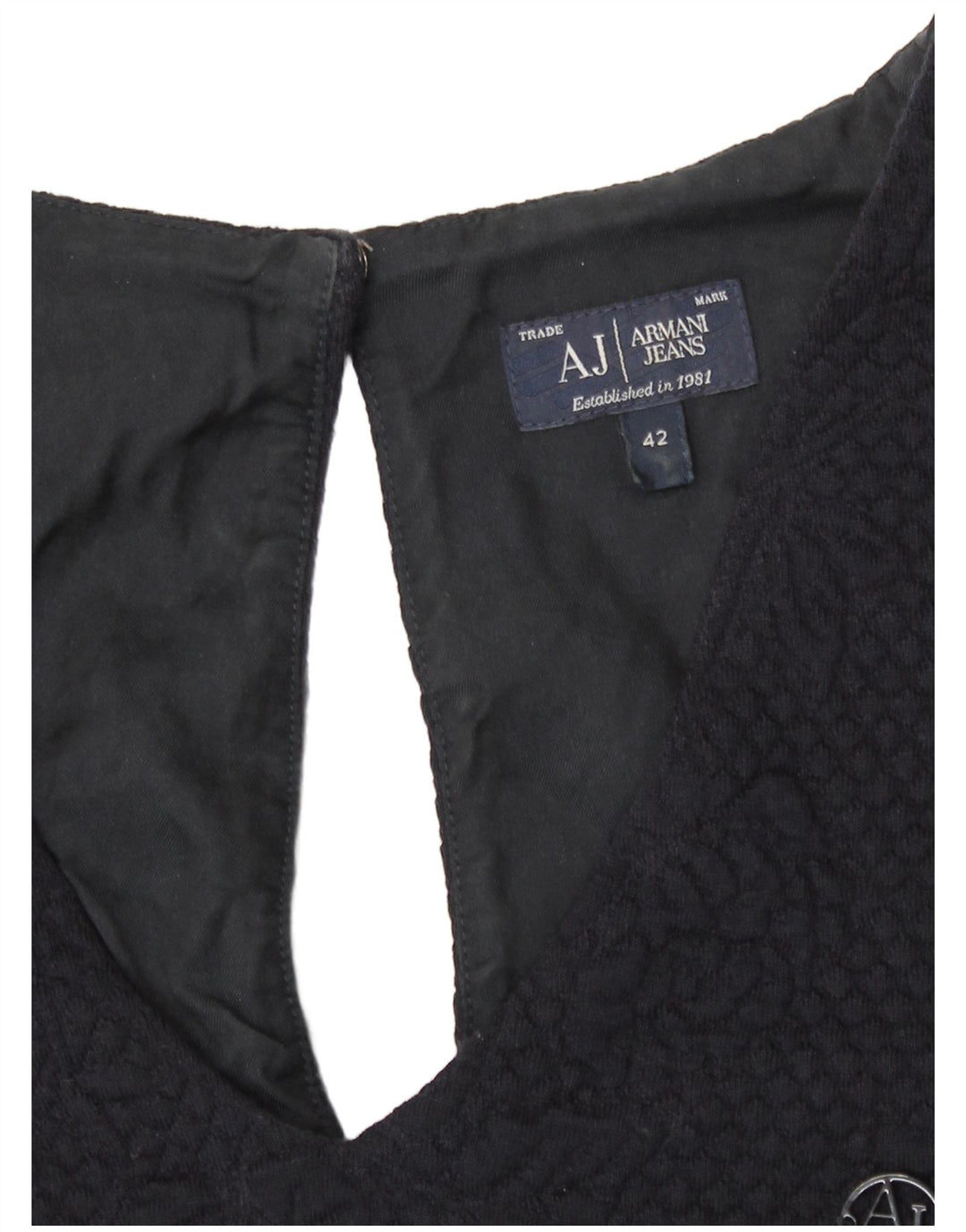Armani Damen Etuikleid UK 12 Medium Marineblau mit Blumenmuster