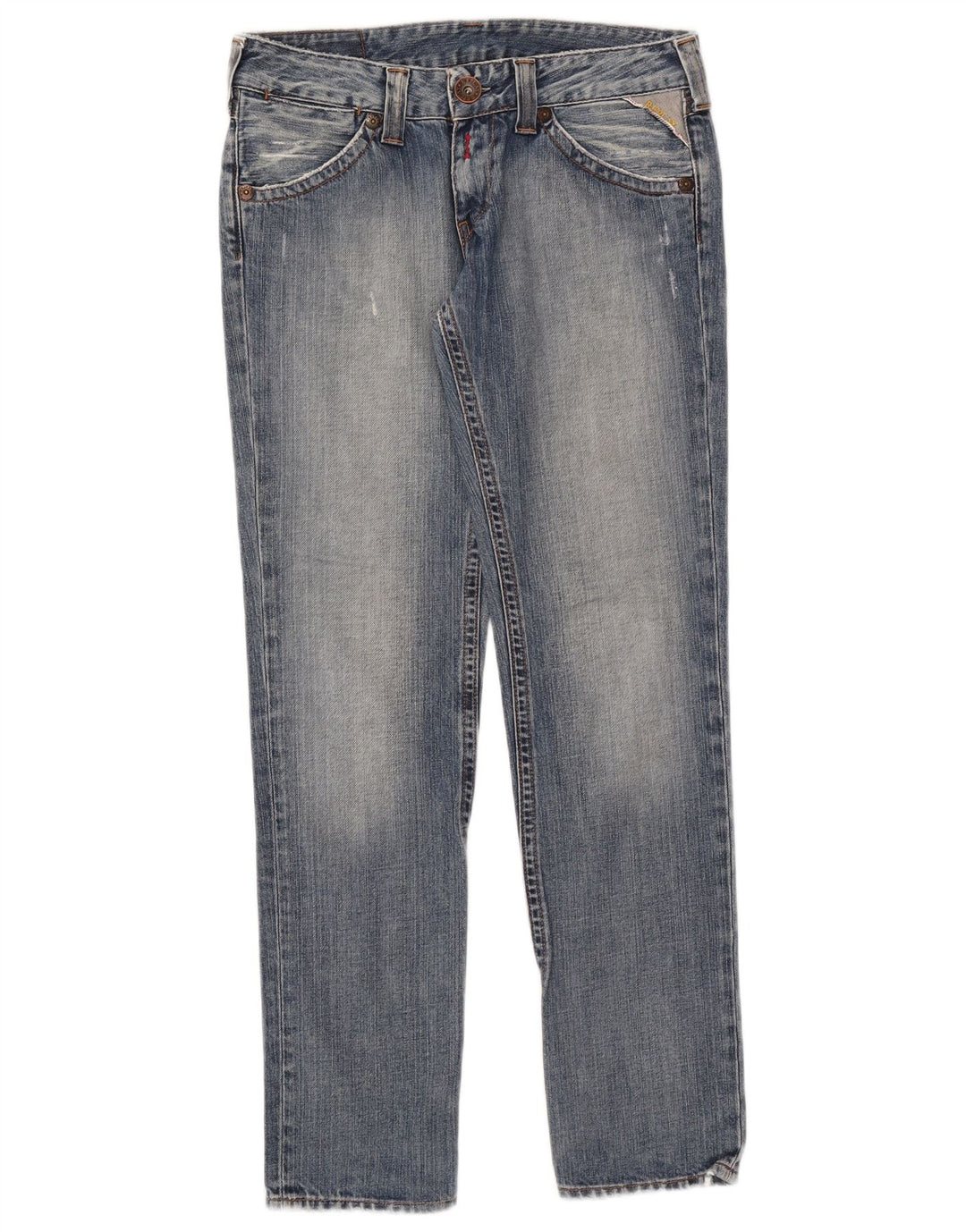 Replay Damen Straight Jeans W28 L30 Blaue Baumwolle