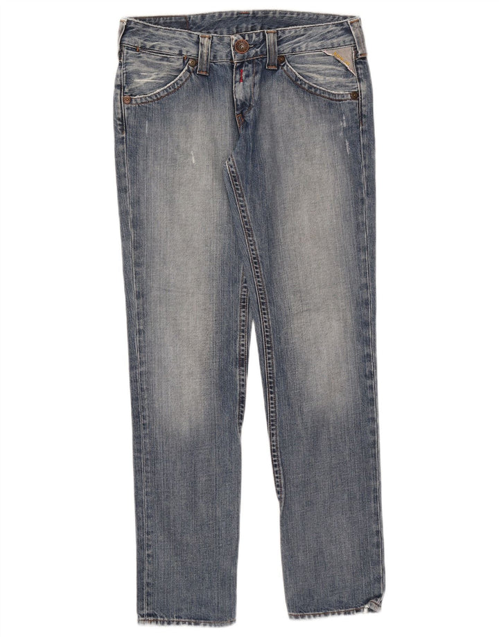 Replay Damen Straight Jeans W28 L30 Blaue Baumwolle