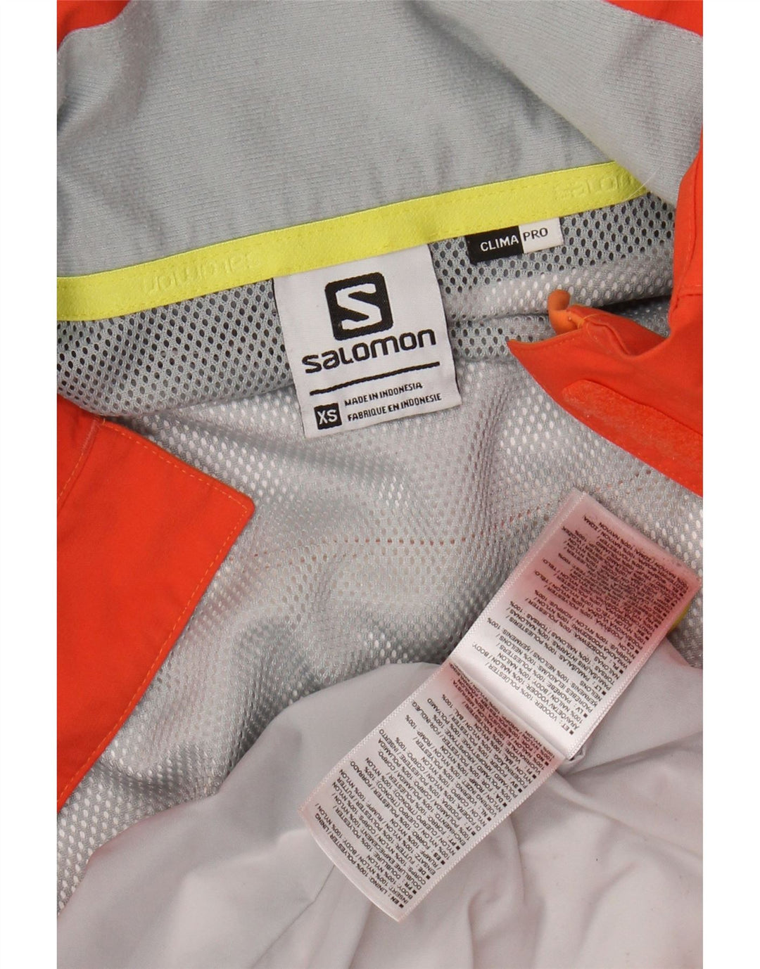 SALOMON Damen Regenjacke mit Kapuze UK 6 XS Orange Colourblock Polyester