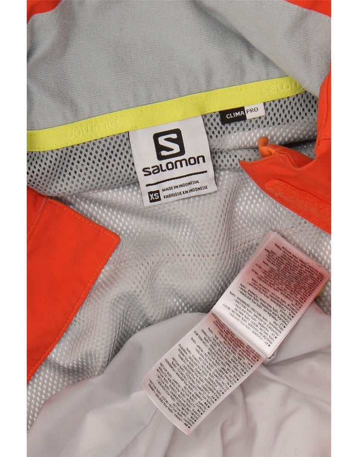 SALOMON Damen Regenjacke mit Kapuze UK 6 XS Orange Colourblock Polyester