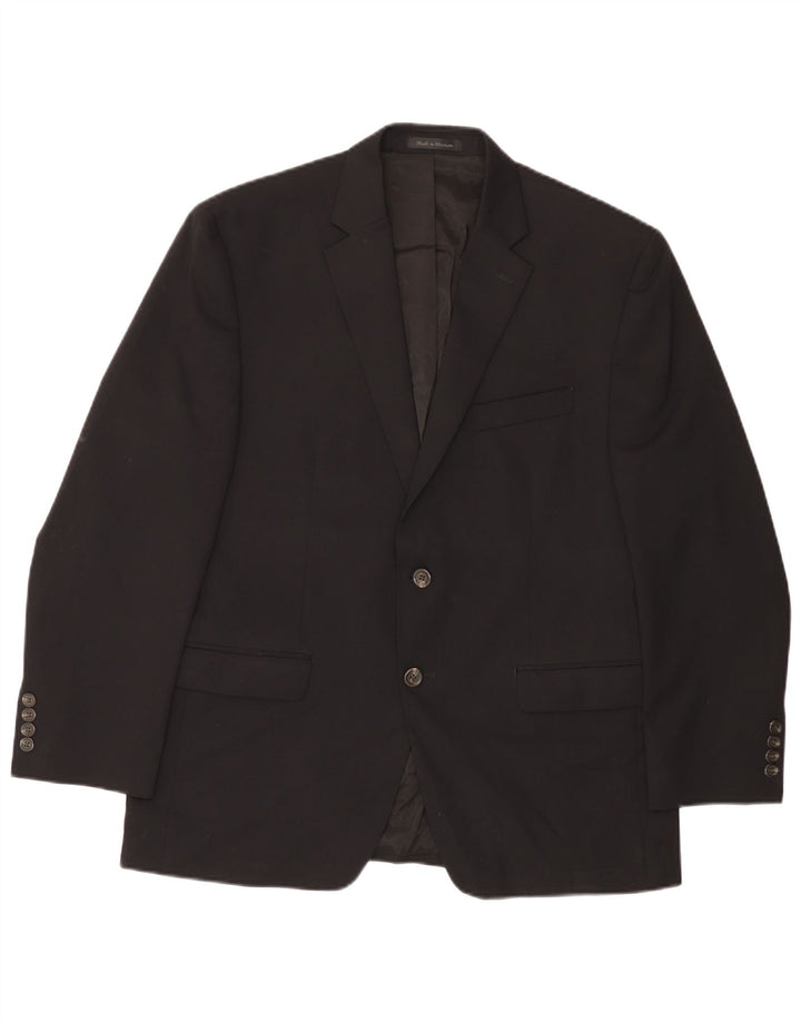 CHAPS Herren-Blazerjacke mit 2 Knöpfen, UK 38, mittelschwarze Wolle