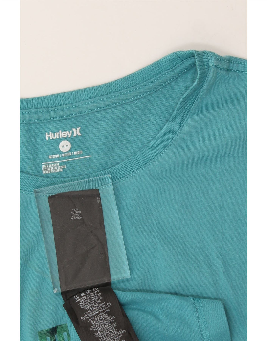 HURLEY Mens Graphic T-Shirt Top Medium Blue Cotton Vintage Hurley and Second-Hand Hurley from Messina Hembry 