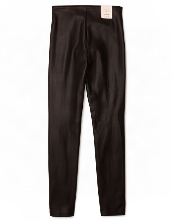 Zara Skinny-Hose aus Kunstleder für Damen, Größe S, W26, L29, Schwarz, Polyurethan