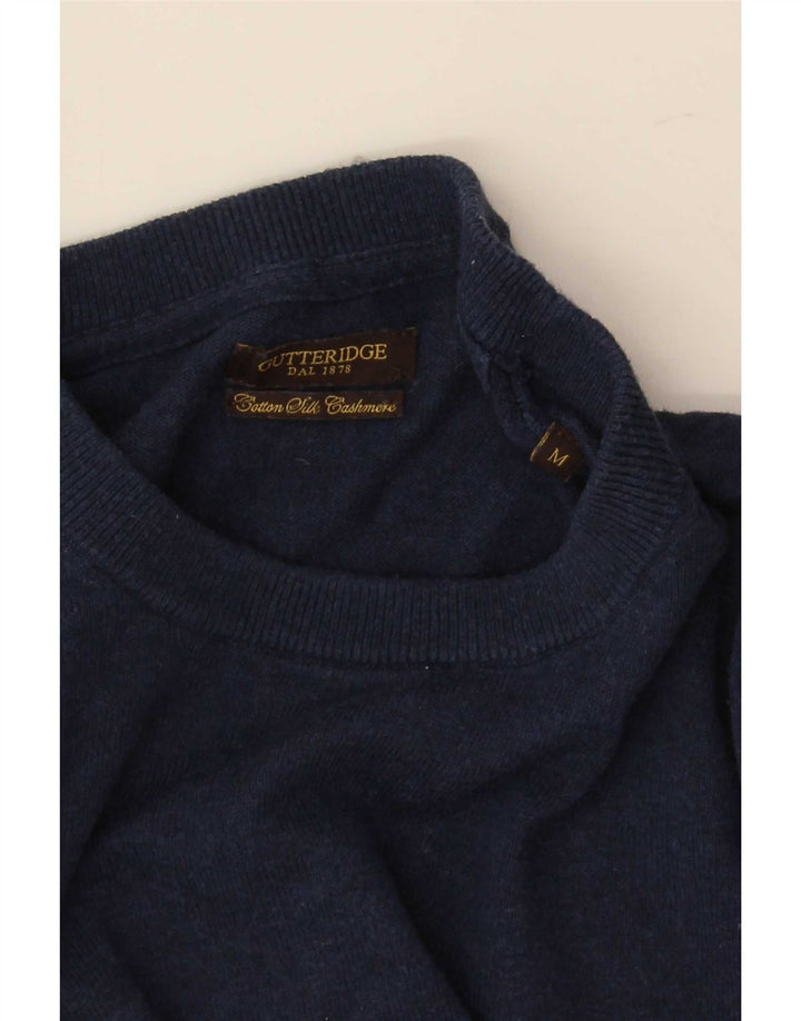 Gutteridge Herren-Pullover mit Rundhalsausschnitt, mittlere marineblaue Baumwolle