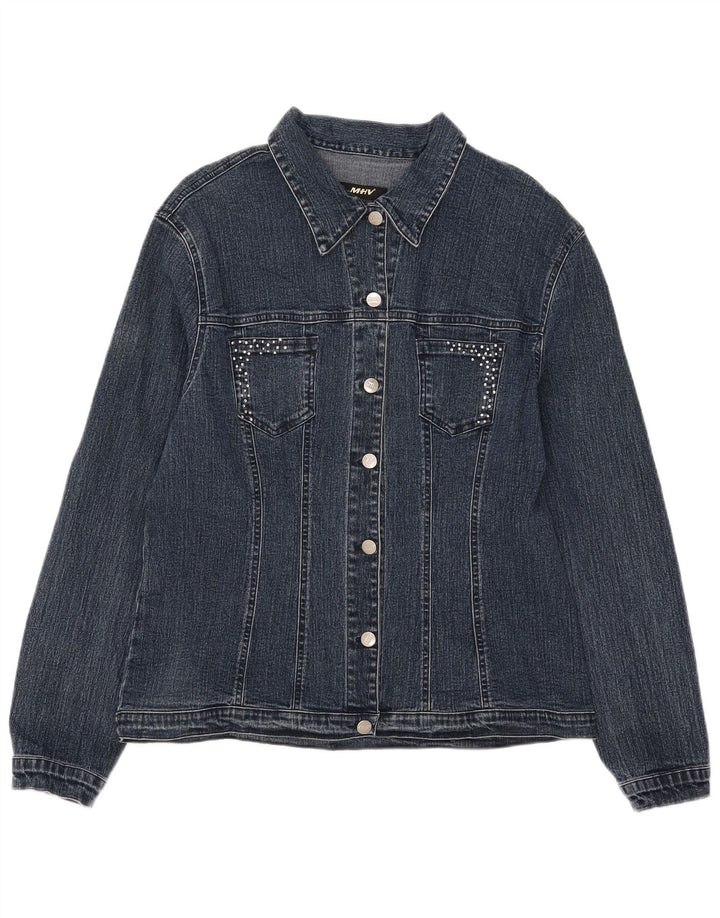 Vintage Damen Jeansjacke UK 14 Mittelblau