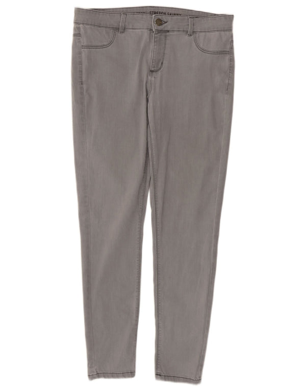 Oasis Damen Stretch Crop Skinny Jeans UK 14 Medium W34 L29 Grau Baumwolle