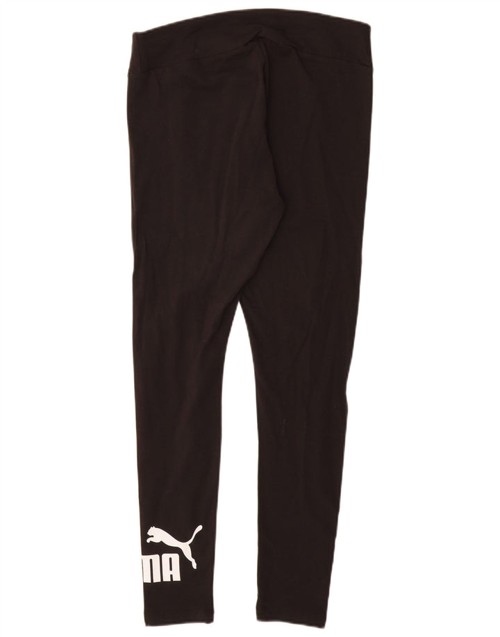 PUMA Damen Graphic Leggings UK 12 Medium Schwarz Baumwolle