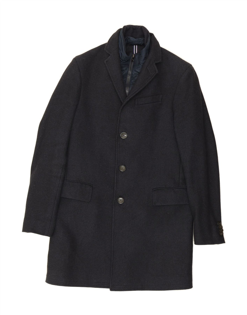 TOMMY HILFIGER Mens Overcoat UK 36 Small Navy Blue Cotton Vintage Tommy Hilfiger and Second-Hand Tommy Hilfiger from Messina Hembry 