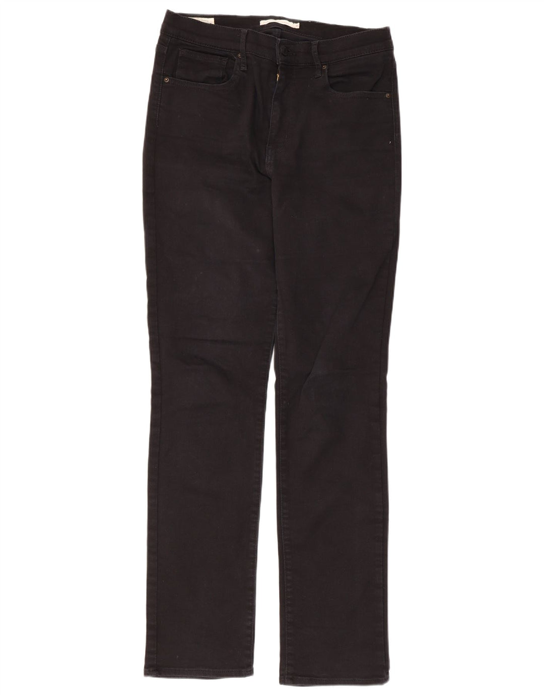 LEVI'S Damen 724 High Rise Straight Jeans W31 L31 Schwarze Baumwolle