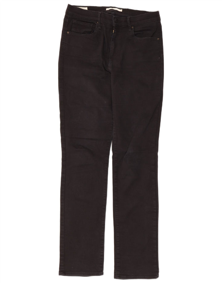 LEVI'S Damen 724 High Rise Straight Jeans W31 L31 Schwarze Baumwolle