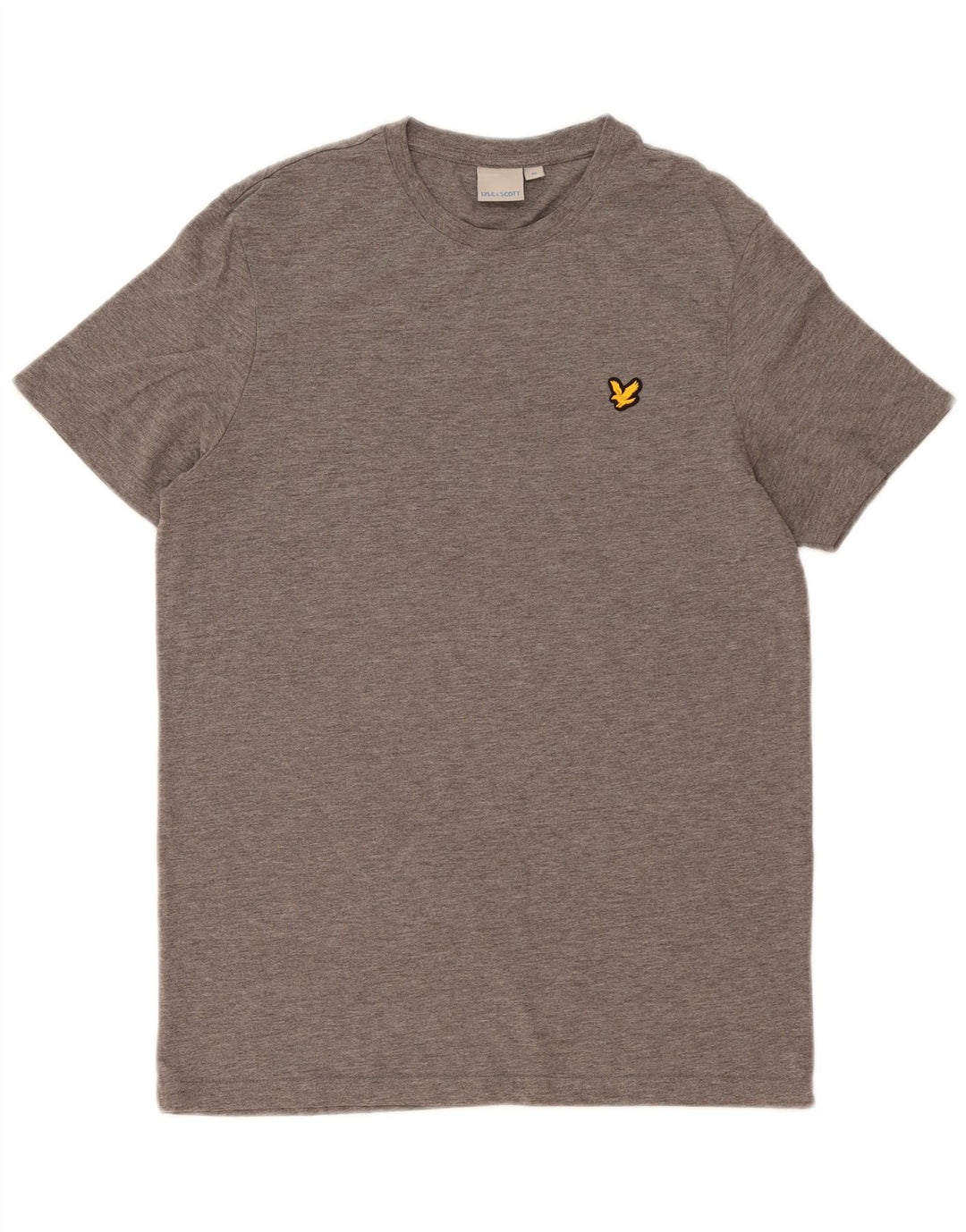 Lyle & Scott Herren-T-Shirt-Oberteil aus mittelgrau meliertem Polyester