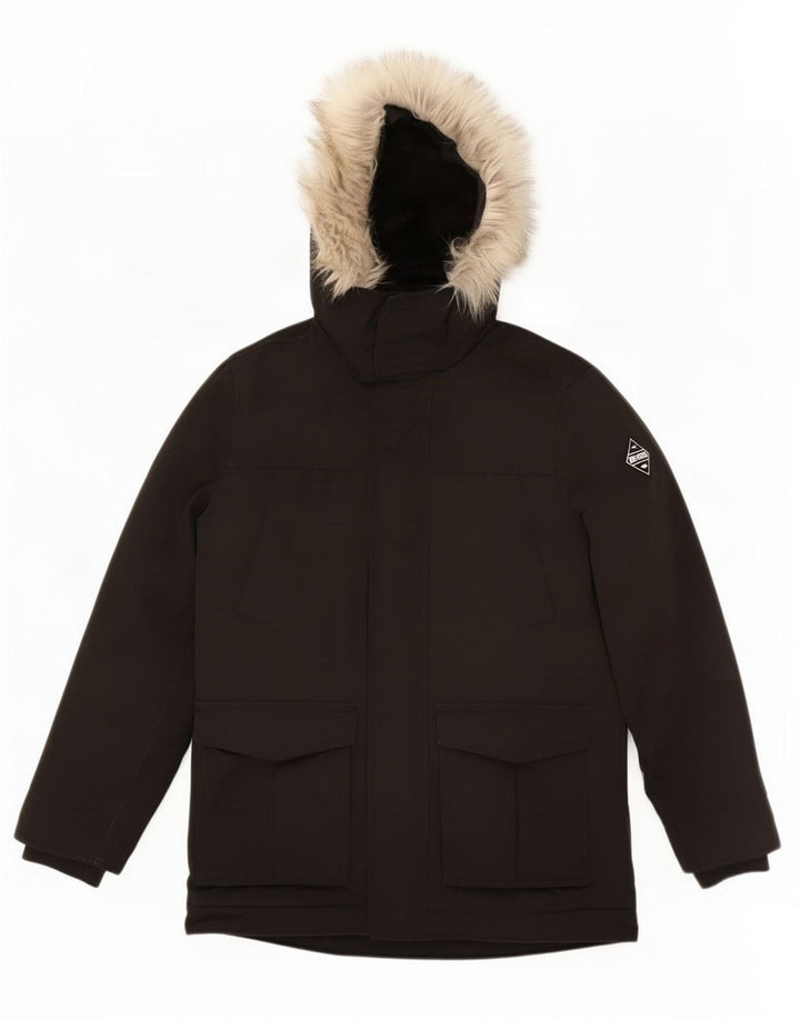 Hollister Herren-Skijacke mit Kapuze, UK 36, Größe S, Schwarz, Polyester