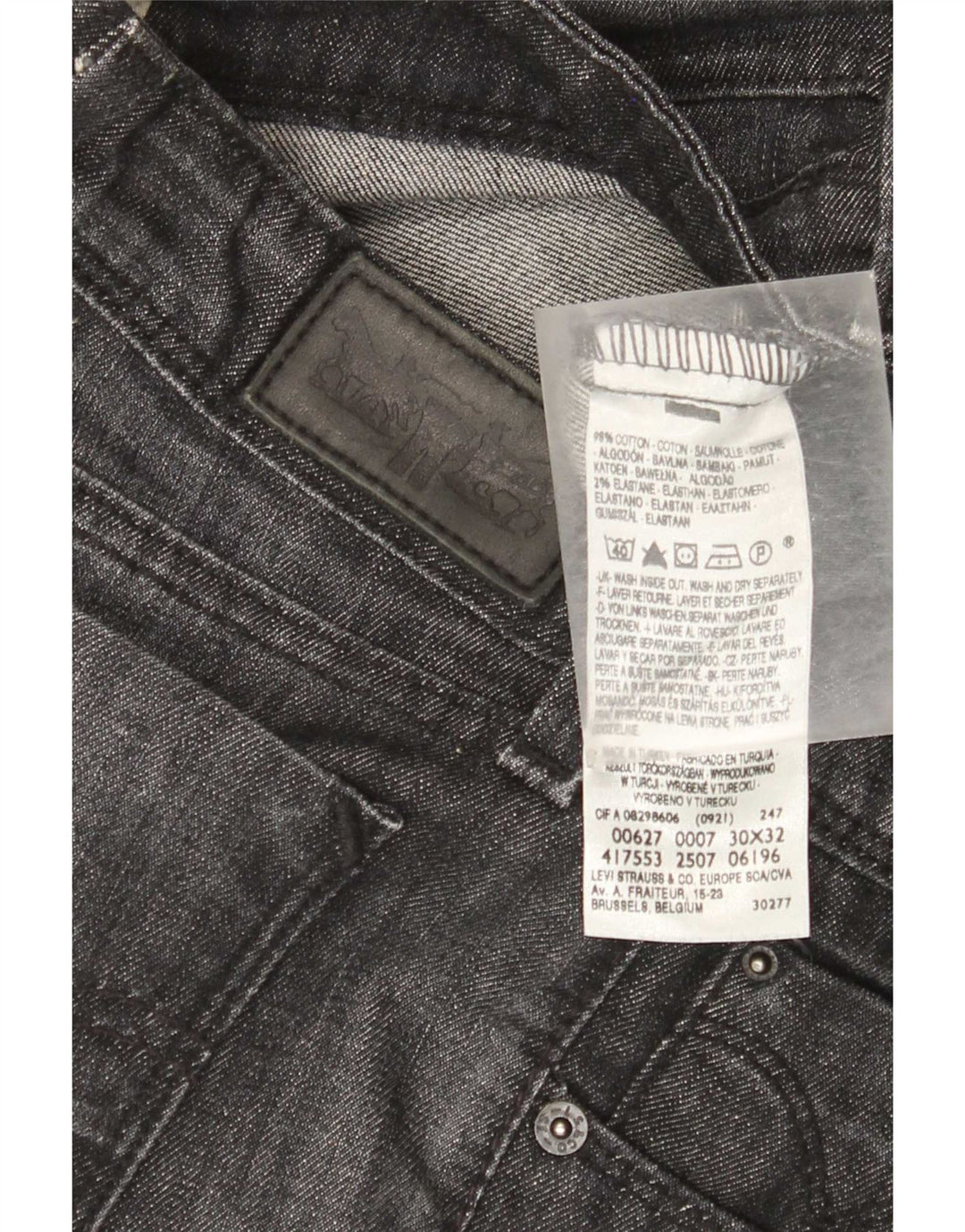 Levi's Damen 627 Straight Jeans W30 L29 Graue Baumwolle