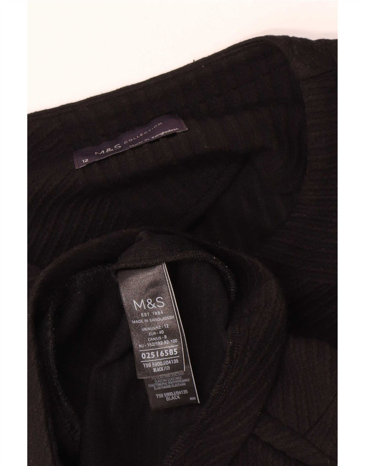 Marks & Spencer Damen-Blazer mit durchgehendem Reißverschluss, UK 12, Mittelschwarz, Polyester