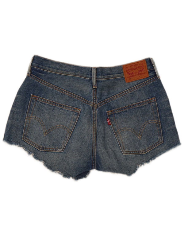 Levi's Damen 501 Distressed Denim Shorts W26 Small Blaue Baumwolle