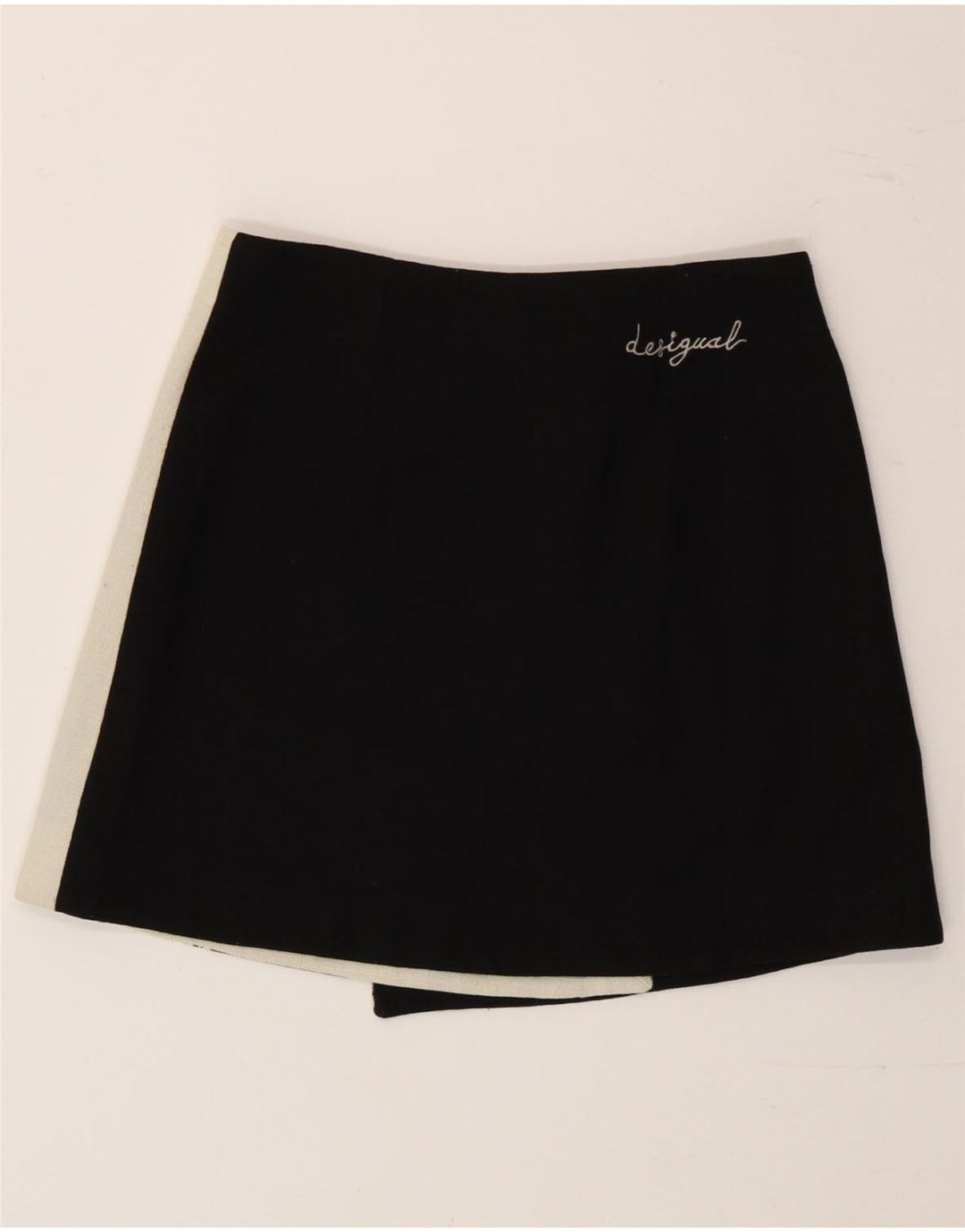 Desigual Damen Wickel-Minirock EU 38 Medium W28 Schwarz Blumen Modern