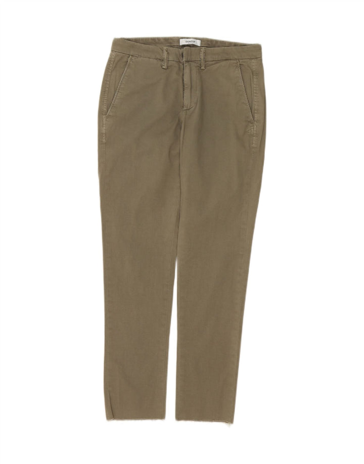 DONDUP Womens Slim Chino Trousers W30 L28 Khaki Vintage Dondup and Second-Hand Dondup from Messina Hembry 