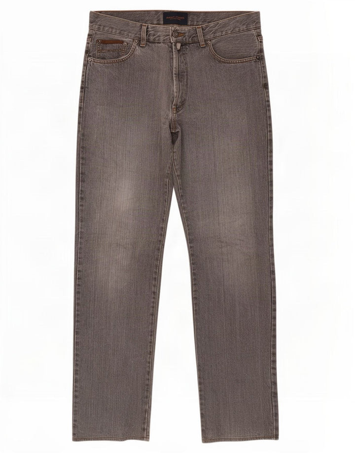 Gant Herren Straight Jeans W32 L36 Graue Baumwolle