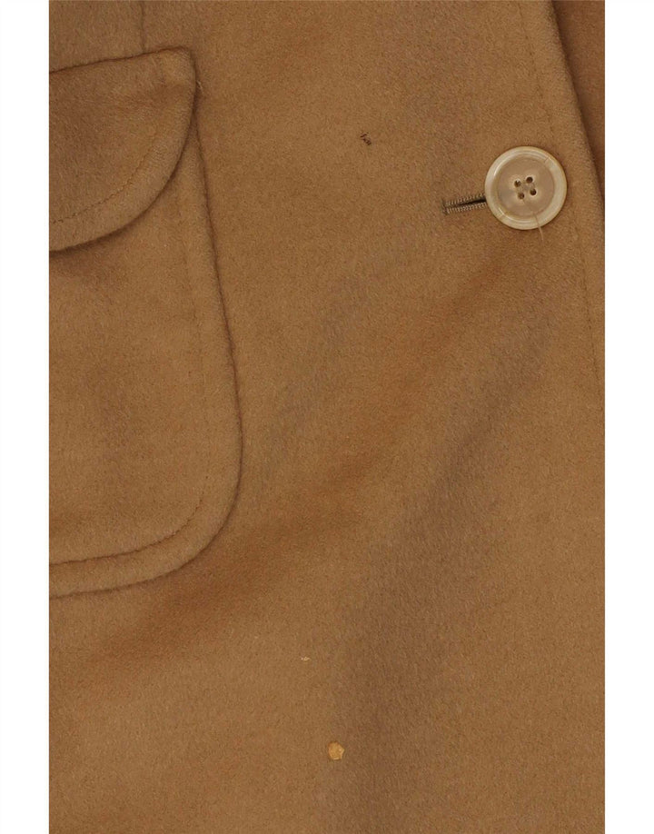 Antonio Fusco Damen 3-Knopf-Mantel IT 44 Mittelbeige Wolle