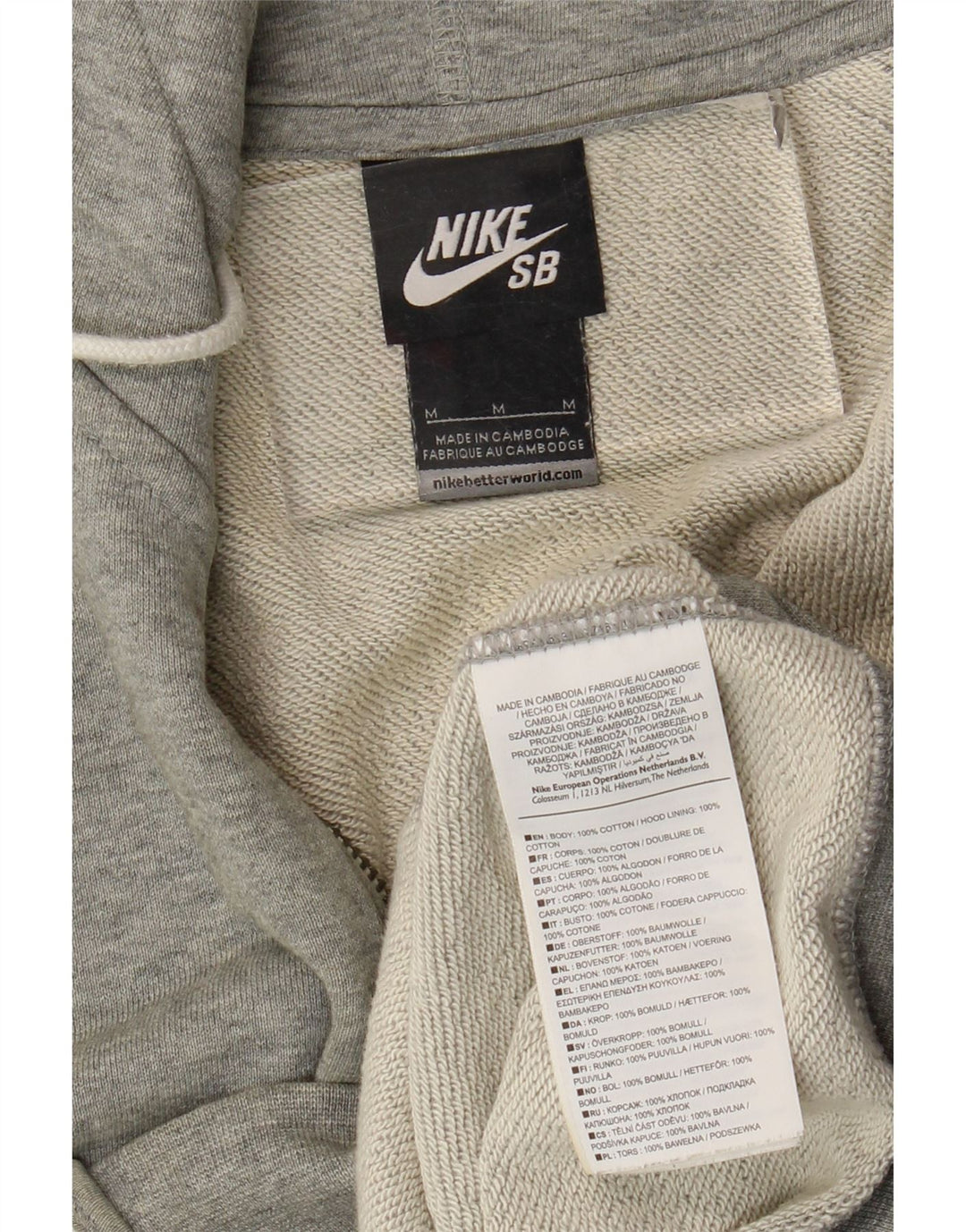 Nike Herren-Kapuzenpullover mit Reißverschluss, mittelgraue Baumwolle