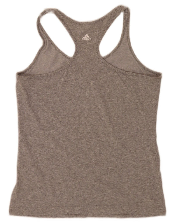 Adidas Damen Graphic Vest Top UK 12/14 Mittelgrau Baumwolle Sport