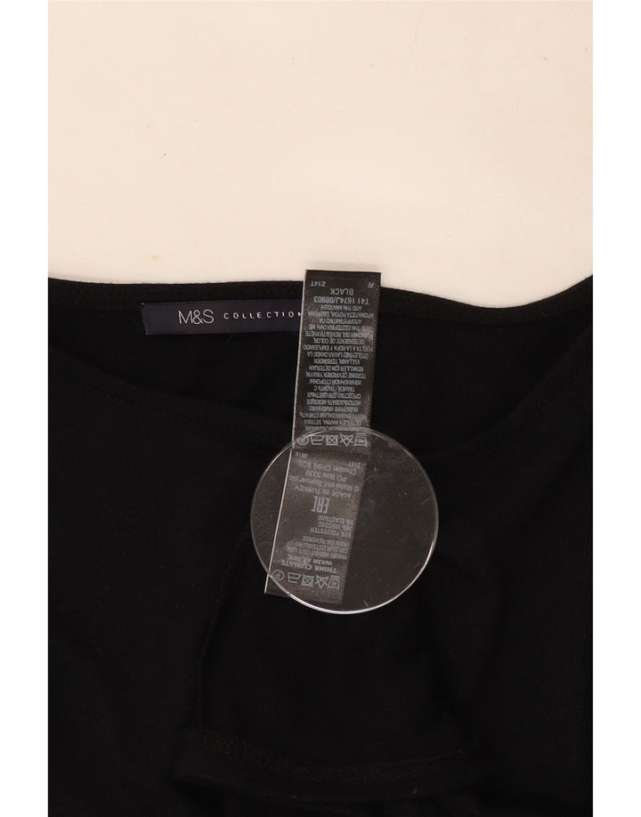 Marks & Spencer Damen-Top, 3/4-Ärmel, UK-Größe 12, Mittelschwarz, Polyester