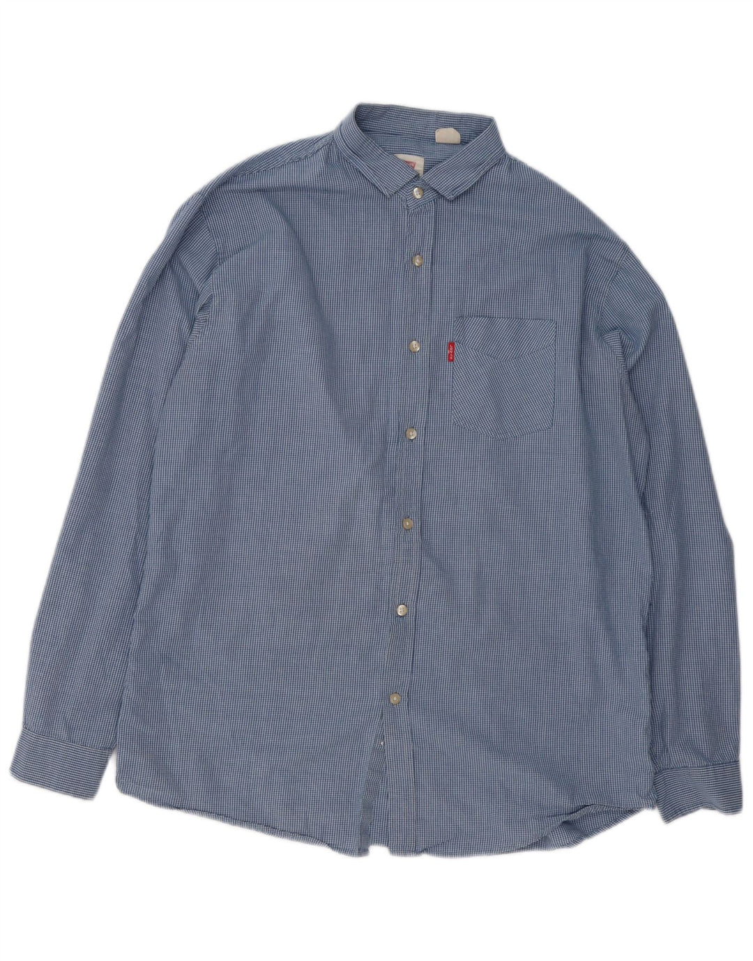 Levi's Herrenhemd XL aus blauer Gingham-Baumwolle