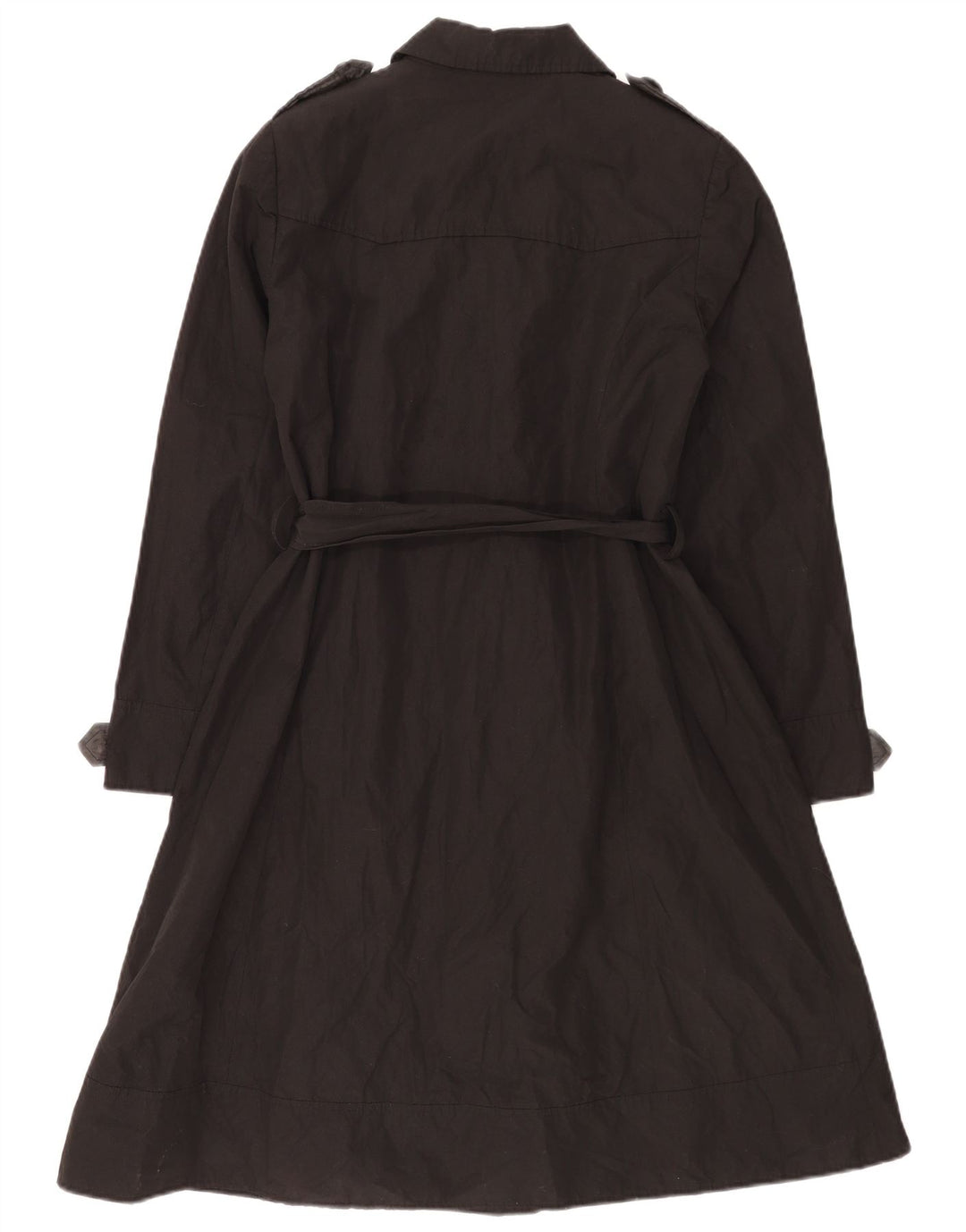 Laura Ashley Damen Trenchcoat UK 14 Mittelschwarze Baumwolle