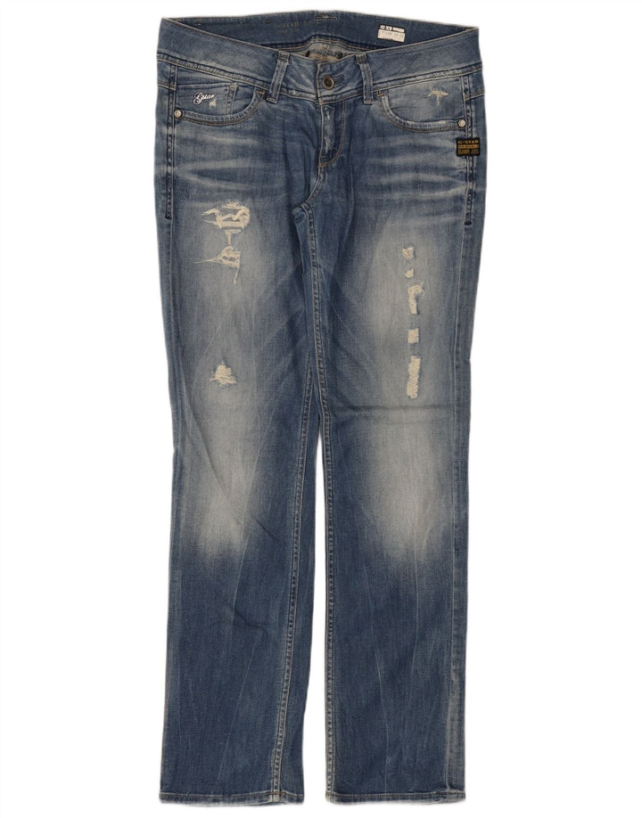 G-Star Damen Distressed Straight Jeans W31 L32 Blaue Baumwolle