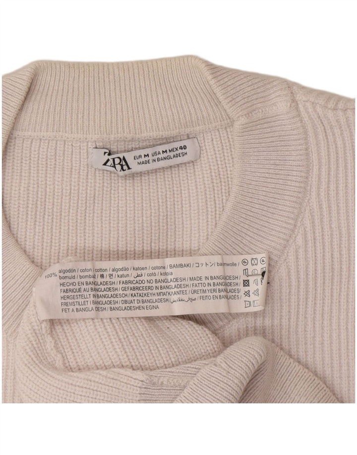 Zara Herren-Pullover mit Rundhalsausschnitt, mittelweiße Baumwolle