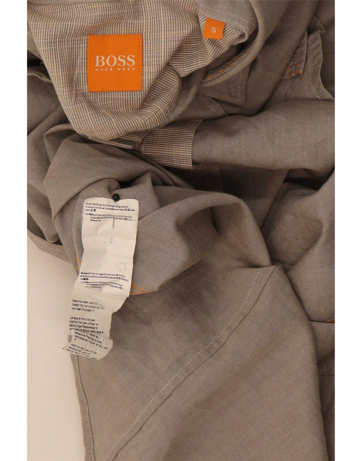 Hugo Boss Herrenhemd, kleine graue Baumwolle