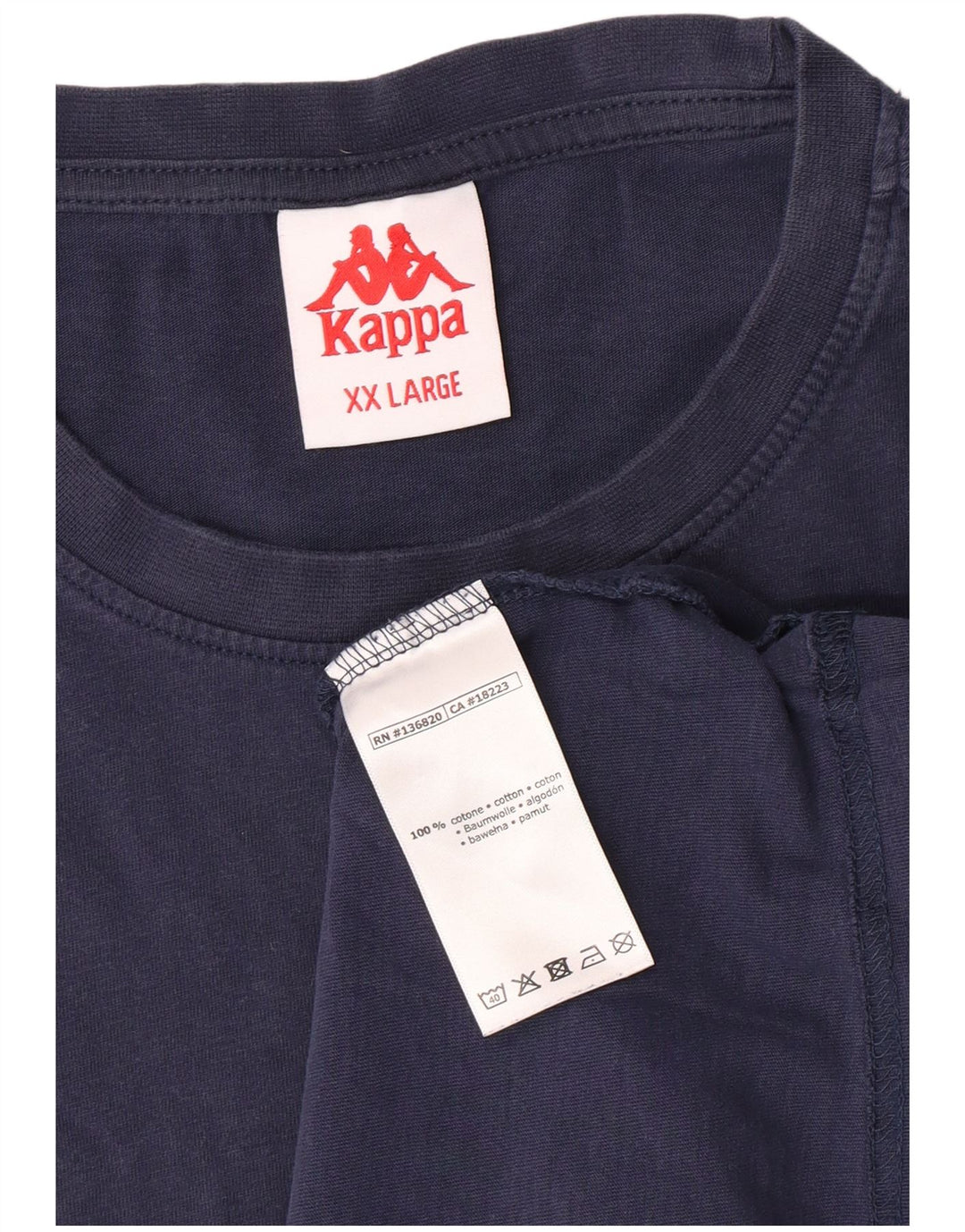Kappa Herren T-Shirt Top 2XL Marineblau Baumwolle