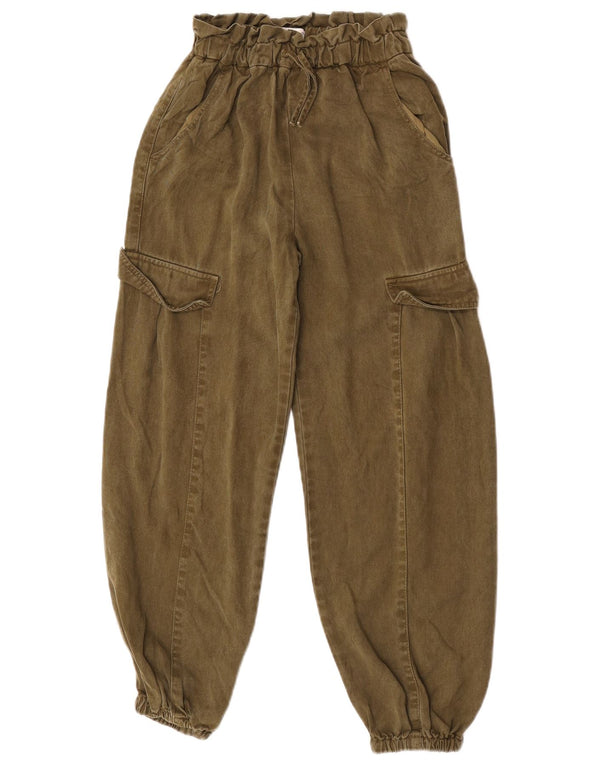 Zara Mädchen-Jogger-Cargohose mit hoher Taille, 11–12 Jahre, W24, L25, Khaki