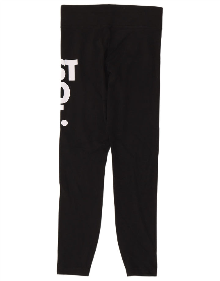 Nike Womens Graphic Leggings UK 8 Small Schwarz Baumwolle