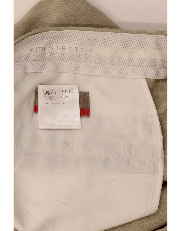 Gerade Herren-Anzughose von Marks & Spencer, W38, L26, Beige, Polyester
