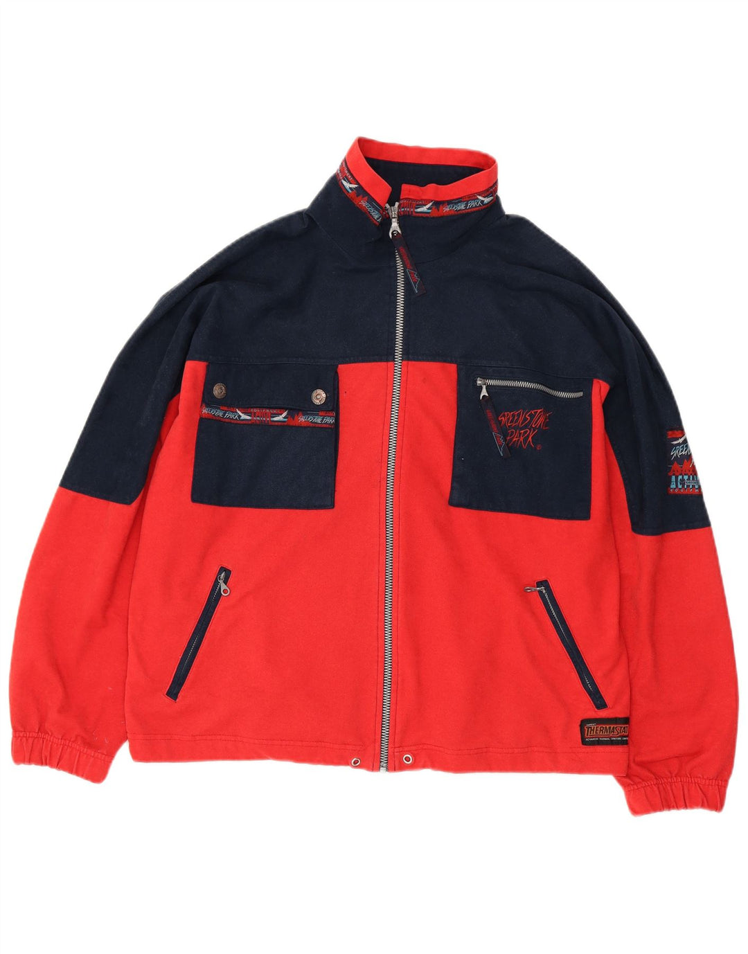 Sreekstone Park Herren-Trainingsanzug-Oberteil, Jacke, XL, Rot, Farbblock