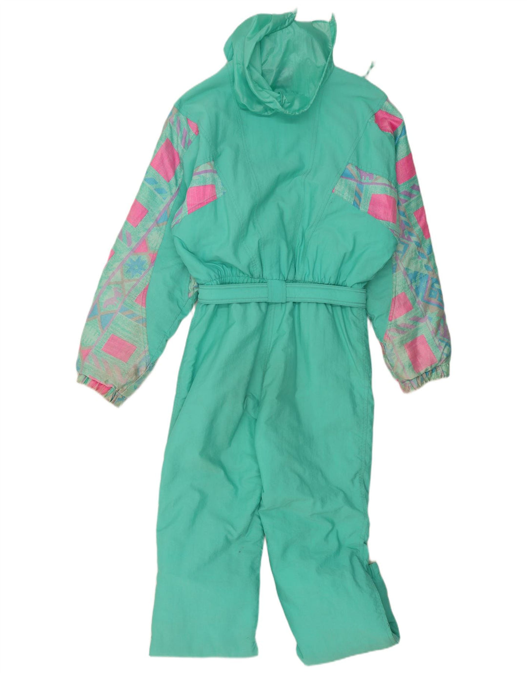 C.KEER Herren-Skioverall mit Kapuze, groß, türkis, geometrisch